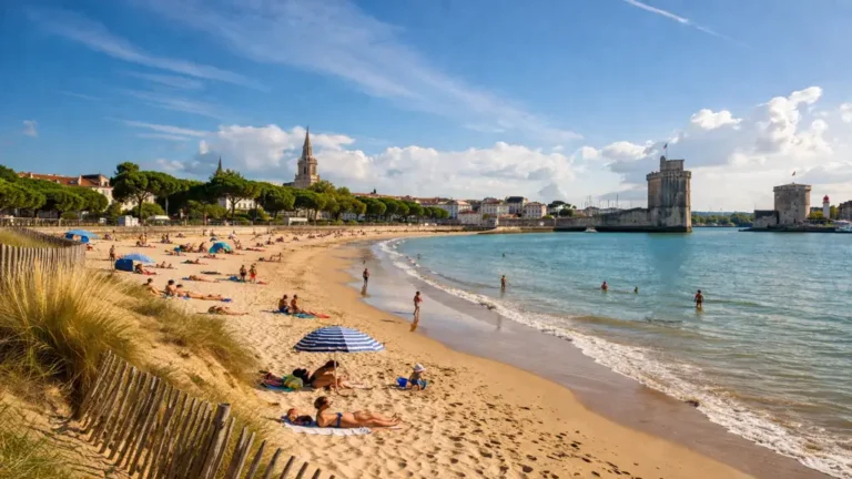 plage la rochelle sable fin baignade mer tours vieux port littoral charente maritime été tourisme