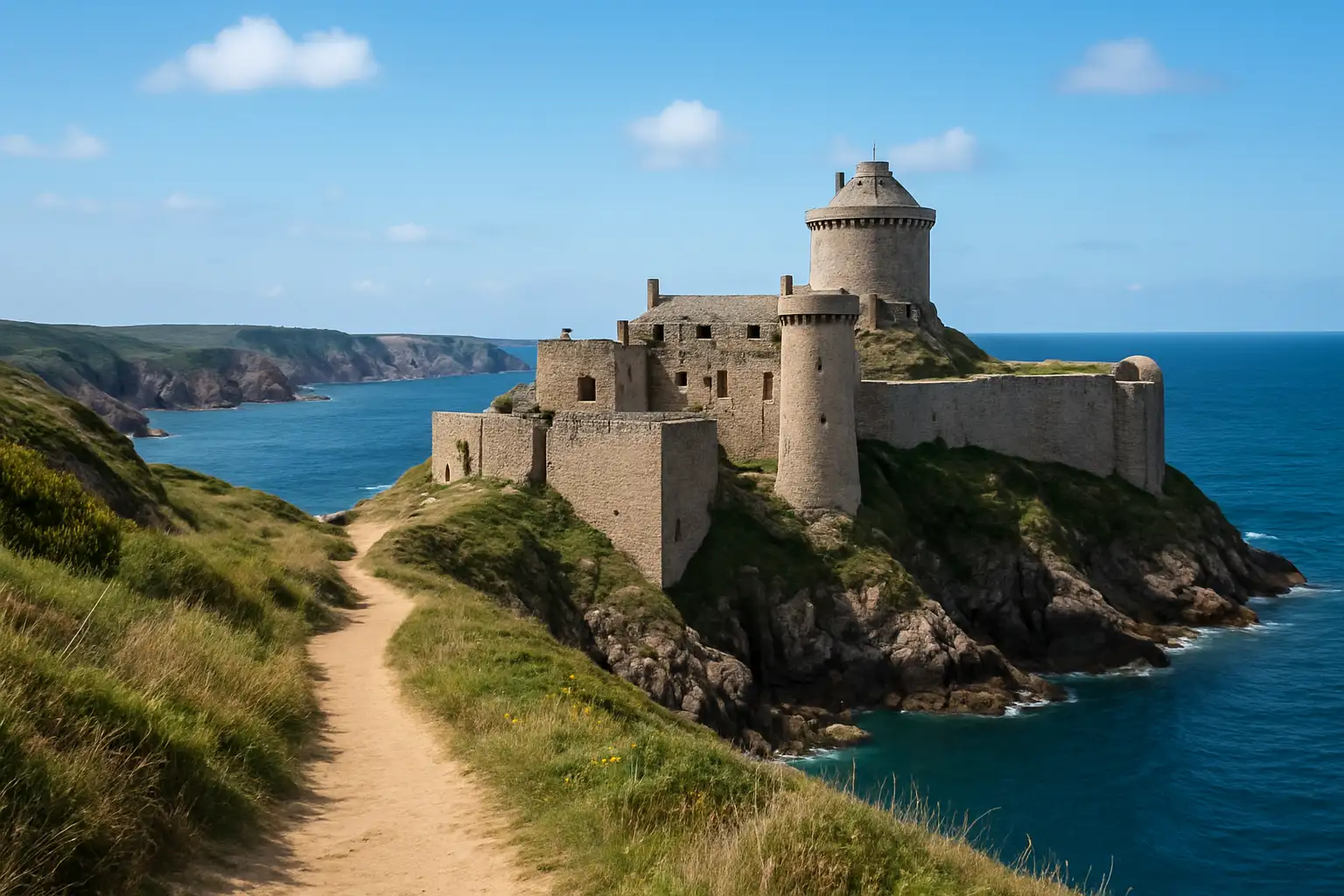 Fort La Latte en Bretagne, château fort perché au-dessus de la mer et des falaises