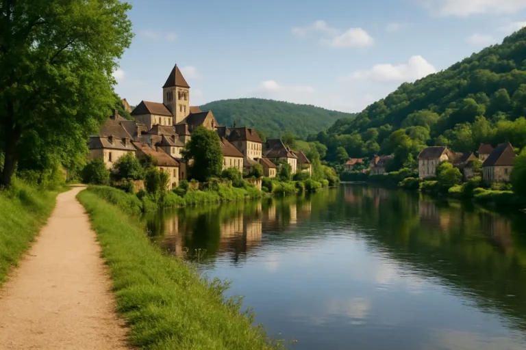 Le Bugue en Dordogne avec la Vézère et un parcours de randonnée