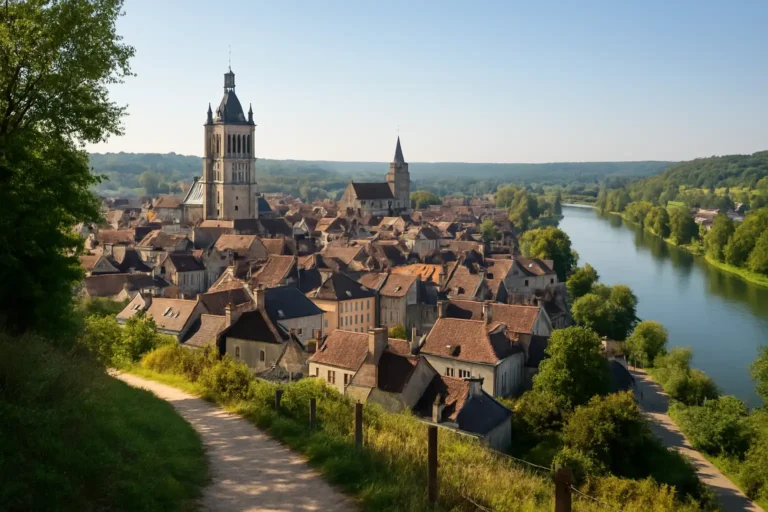 Vue de Pontoise avec son centre historique et les bords de l’Oise